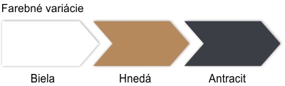 Farebné variácie biela, hnedá, antracit